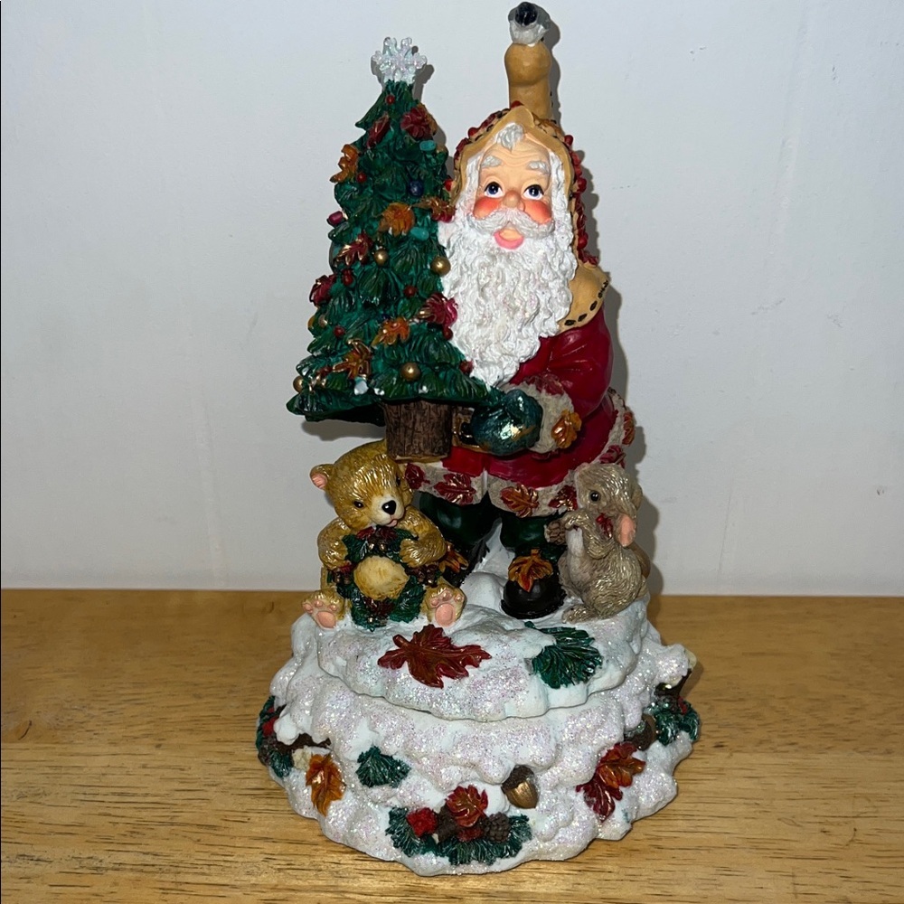 Christopher Radko Santa with Green Tree and Teddy Bear